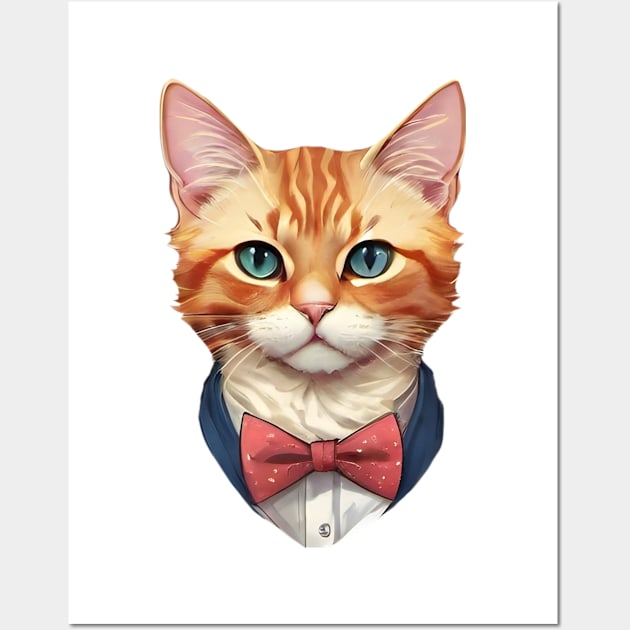 Fancy Cat with Bowtie no.20 Wall Art by Donperion